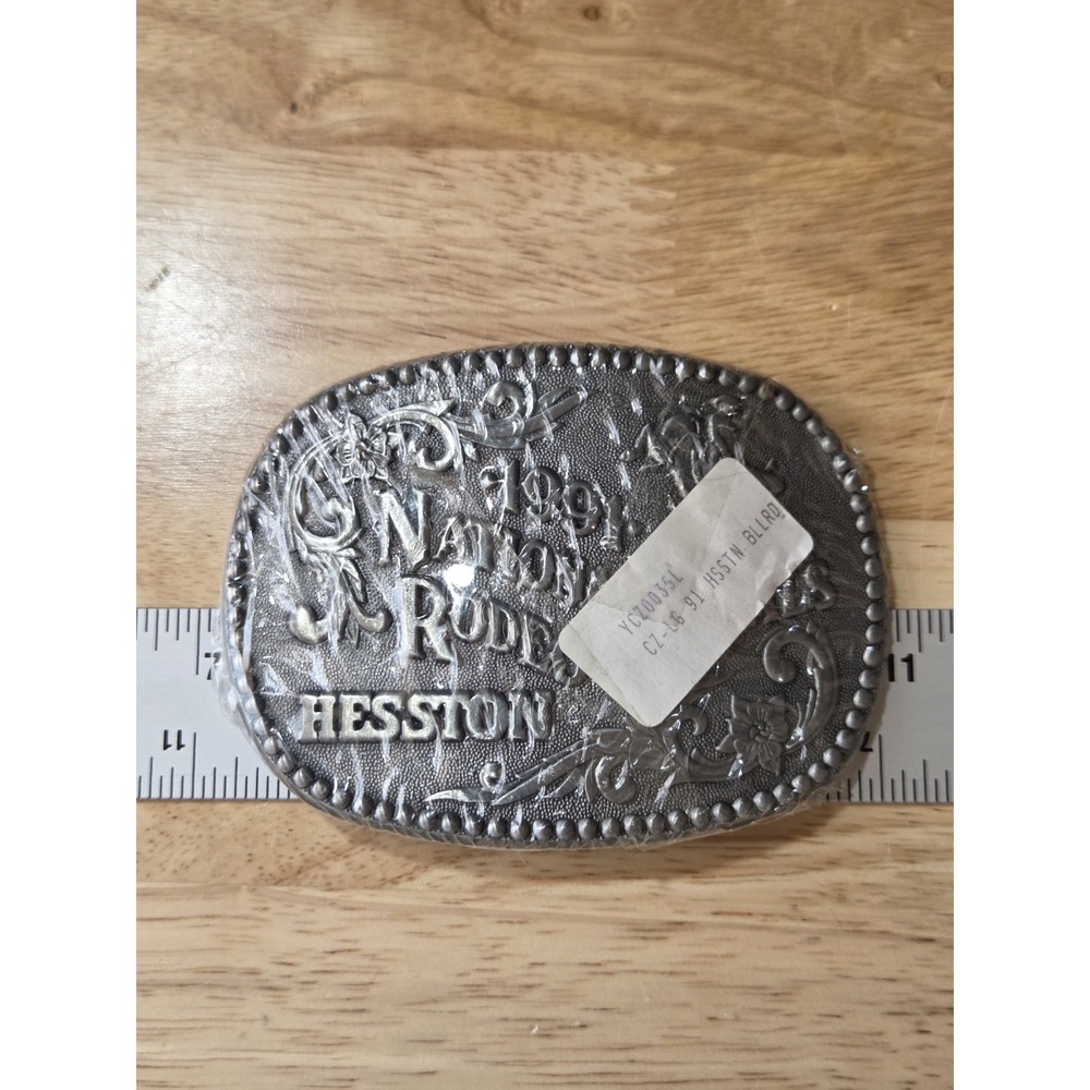 1991 Hesston NFR National Finals Rodeo Belt Buckle Fred Fellows Vintage NOS